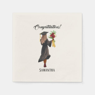 Servilleta De Papel Graduación personalizada de acuarela (5)
