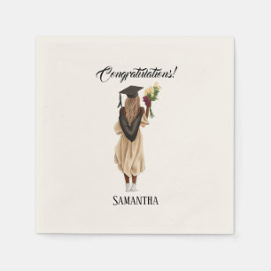 Servilleta De Papel Graduación personalizada de acuarela (6)