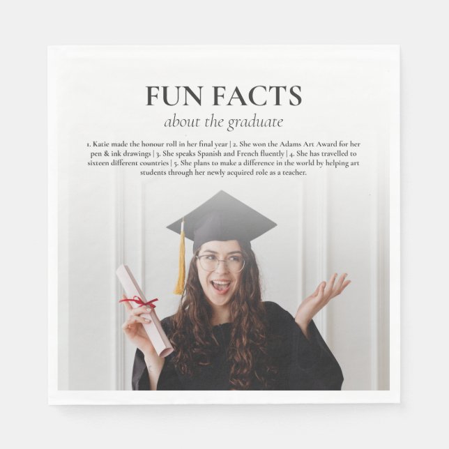 Servilleta De Papel Graduación personalizada de datos de diversión (Anverso)