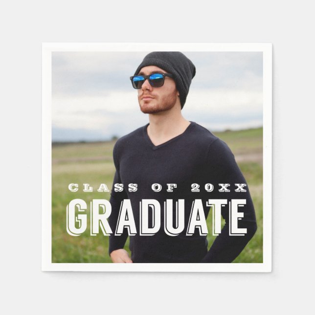 Servilleta De Papel Graduación personalizada de fotografía de grado mo (Anverso)