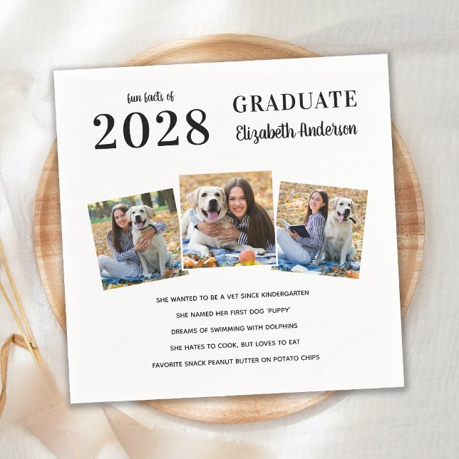 Servilleta De Papel Graduación personalizada de Fun Fact Graduation (Subido por el creador)