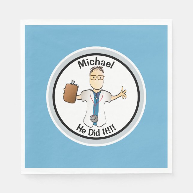 Servilleta De Papel Graduación personalizada de Médica de enfermería p (Anverso)