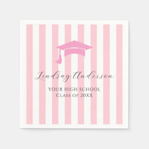 Servilleta De Papel Graduación personalizada de niñas en rosa