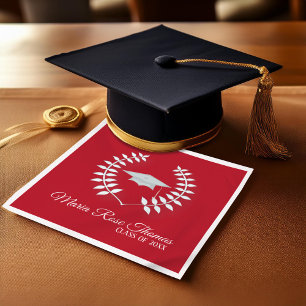 Servilleta De Papel Graduación personalizada del clásico rojo