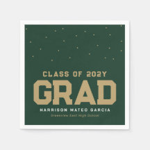 Graduación personalizada deportiva verde dorado