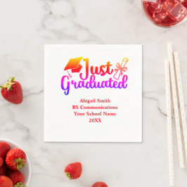 Servilleta De Papel Graduación personalizada roja, morada Naranja