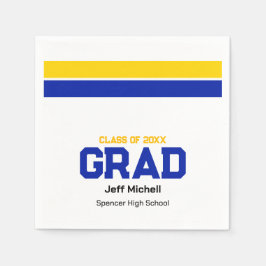 Servilleta De Papel Graduación personalizada Sport Grad Blue & Gold