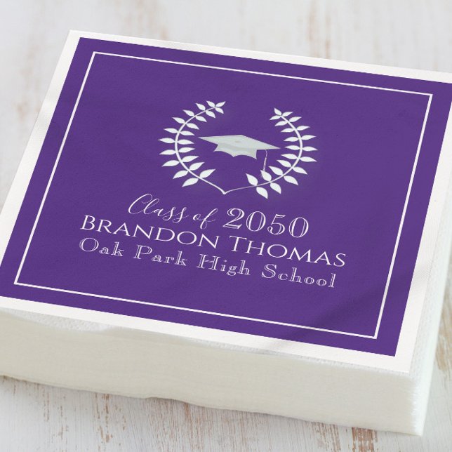 Servilleta De Papel Graduación púrpura Personalizado galardonado elega (Subido por el creador)