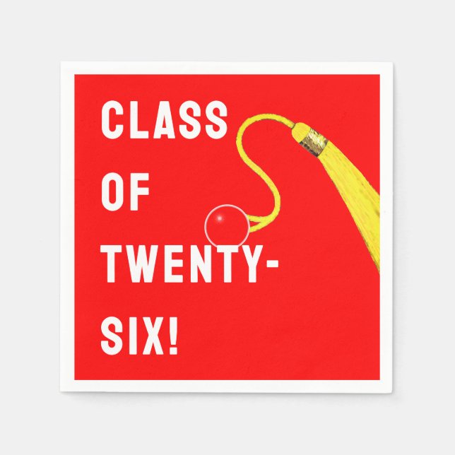 Servilleta De Papel Graduación Roja 2026 (Anverso)