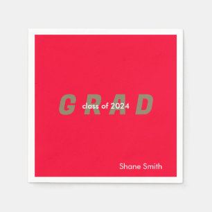 Servilleta De Papel Graduación roja personalizada contemporánea