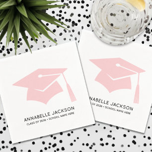 Servilleta De Papel Graduación Rosa Personalizada
