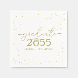 Servilleta De Papel Graduación Sencillo elegante Minimalista Oro moder