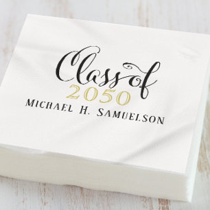 Servilleta De Papel Graduación simple caligrafía clásica elegante