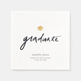 Servilleta De Papel Graduación simple manuscrita de fotografías en bla