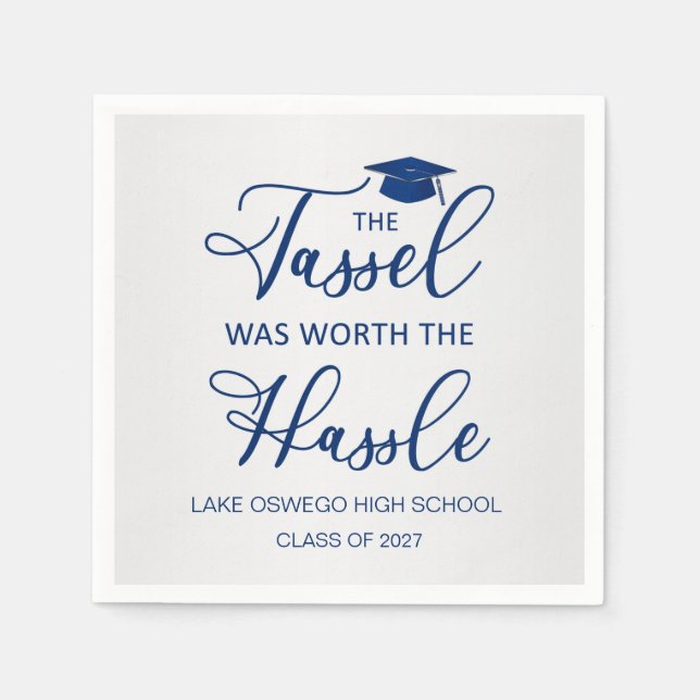 Servilleta De Papel Graduación Tassel Valía La Pena (Anverso)