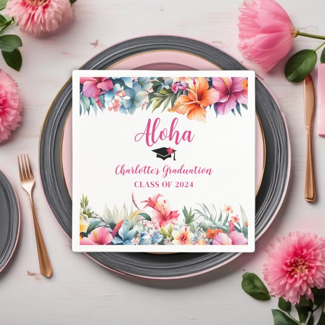 Servilleta De Papel Graduación tropical Aloha Luau 2024 (Subido por el creador)