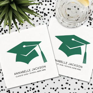 Servilleta De Papel Graduación Verde Personalizada