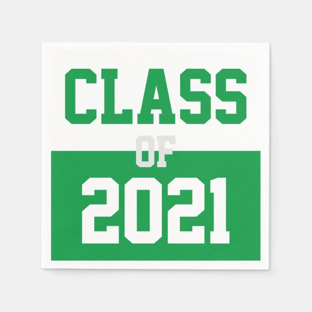 Servilleta De Papel Graduación verde y blanca de 2024 (Anverso)