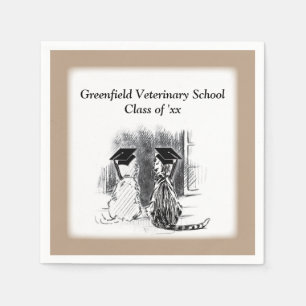 Servilleta De Papel Graduación veterinaria, perro y gato, regalos cuad