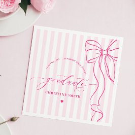 Servilleta De Papel Graduada con Lazo Rosa y Rayas