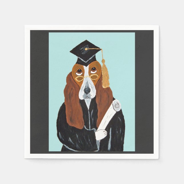 Servilleta De Papel Graduado de Basset Hound (Anverso)