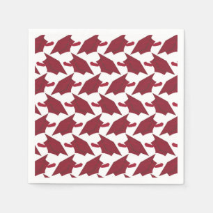 Servilleta De Papel Graduado de Borgoña y Blanco