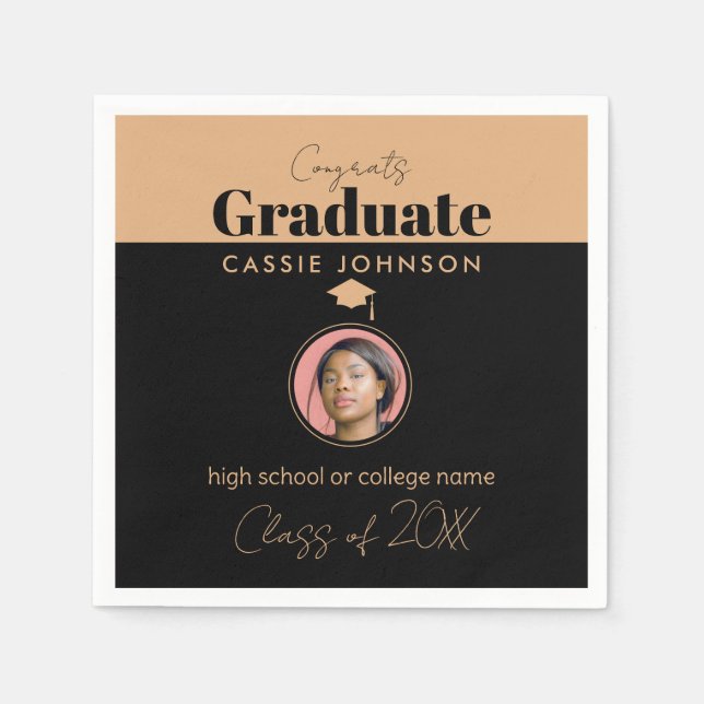 Servilleta De Papel Graduado de Congrats, Clase de 2023 (Anverso)