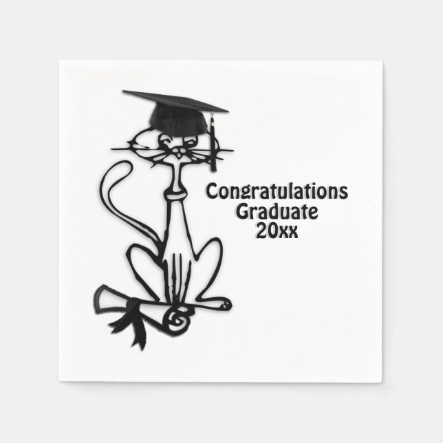 Servilleta De Papel Graduado de felicitaciones al gato de Guay (Anverso)