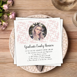 Servilleta De Papel Graduado De Foto De Graduado De Rococo Rosa Divert