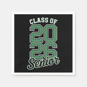 Servilleta De Papel Graduado de la promoción de 2026 Senior Green Grad