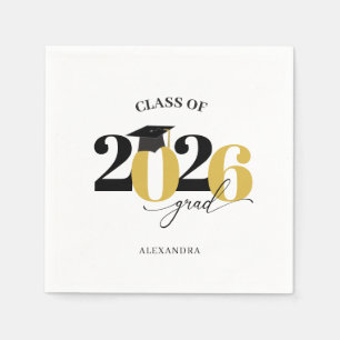Servilleta De Papel Graduado de la promoción de 2026 Tipografía modern
