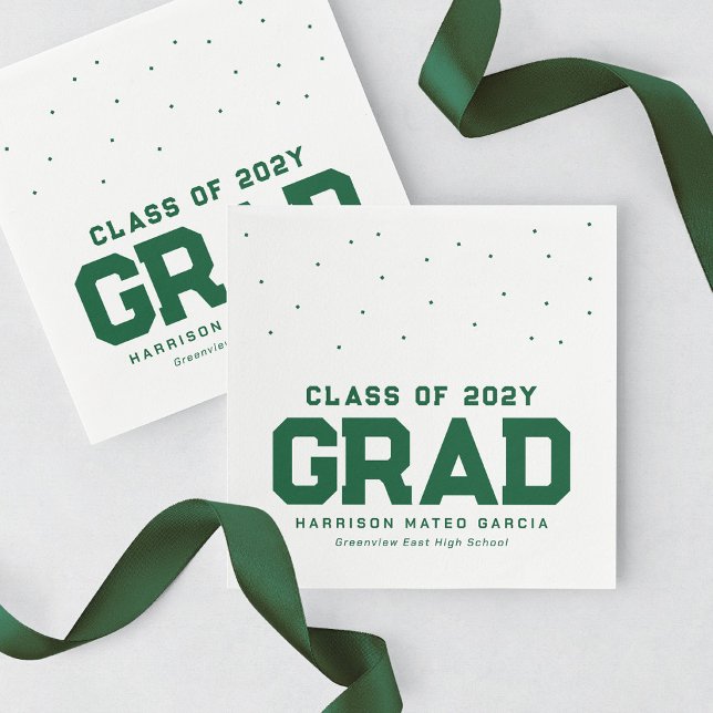 Servilleta De Papel Graduado deportivo graduado personalizado verde (Subido por el creador)