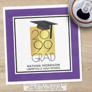 Servilleta De Papel Graduado elegante de clase Año GRAD Púrpura