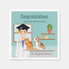 Servilleta De Papel Graduado en Escuela de Veterinaria Felicitaciones