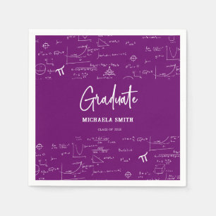 Servilleta De Papel Graduado en Matemáticas con Letra Púrpura Elegante