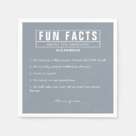 Servilleta De Papel Graduado Fun Facts Light Blue Paper