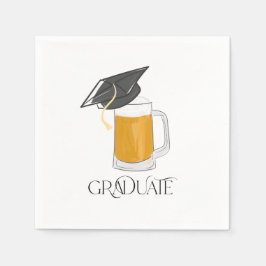 Servilleta De Papel Graduado Graduado Grad Cap Beer