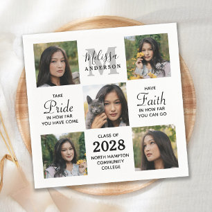 Servilleta De Papel Graduado Inspirador 5 Collage de fotos Graduación