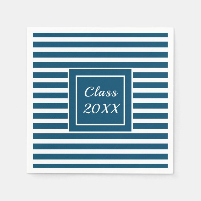 Servilleta De Papel Graduado personalizado a rayas moderno (Anverso)
