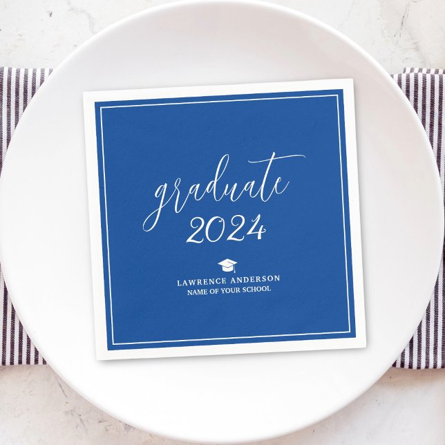 Servilleta De Papel Graduado Royal Blue 2024 Elegante (Subido por el creador)