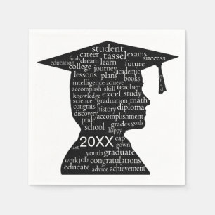 Servilleta De Papel Graduado Silueta Niño sobre Blanco