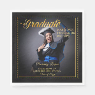 Servilleta De Papel Graduarse. Toque dorado Ilumina tu futuro.