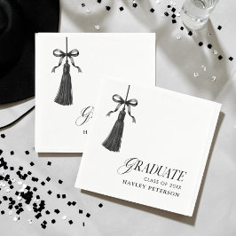 Servilleta De Papel Graduate Black Bow Tassel Graduation Party