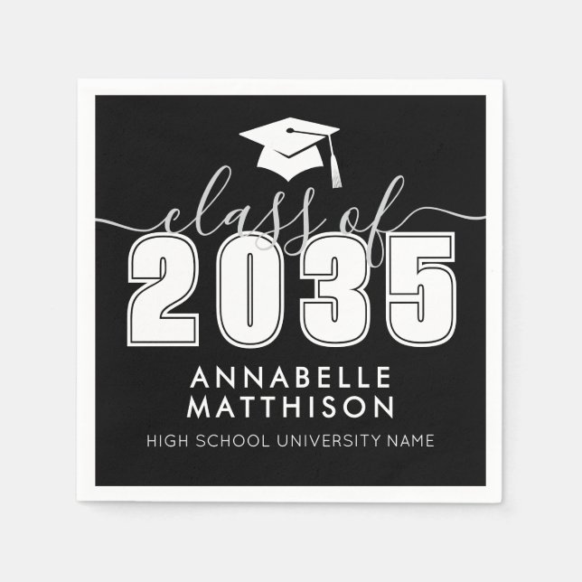 Servilleta De Papel Graduate Black Graduation (Anverso)