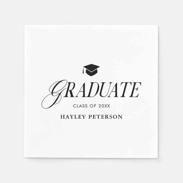 Servilleta De Papel Graduate Modern Simple Graduation Party (Anverso)