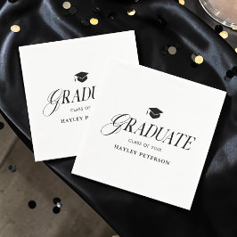 Servilleta De Papel Graduate Modern Simple Graduation Party