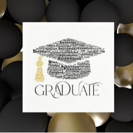 Servilleta De Papel Graduate Words Graduate Graduation Cap Fiesta