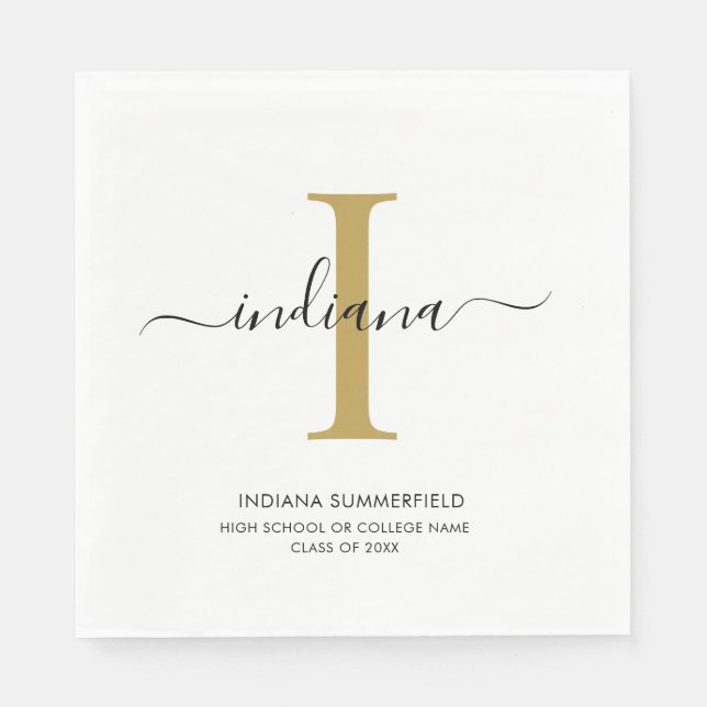 Servilleta De Papel Graduation 2026 Monogram Grad Party (Anverso)