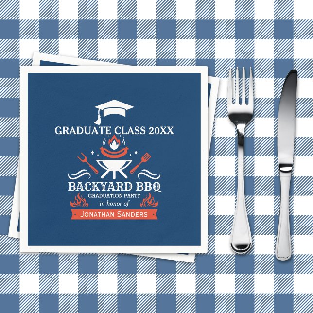 Servilleta De Papel Graduation BBQ Backyard Navy Blue (Subido por el creador)