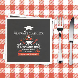 Servilleta De Papel Graduation BBQ Backyard Navy Blue